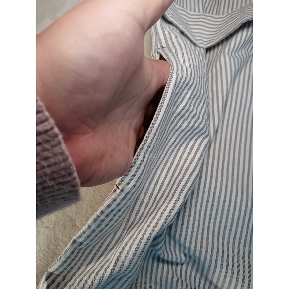 NWT Everlane Gray & White Oxford Shirt Dress Belted Organic Cotton Size XS - Picture 10 of 16